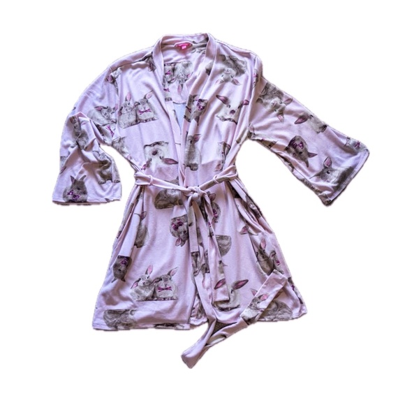 betsey johnson bunny rabbit robe housecoat size large - Picture 2 of 6